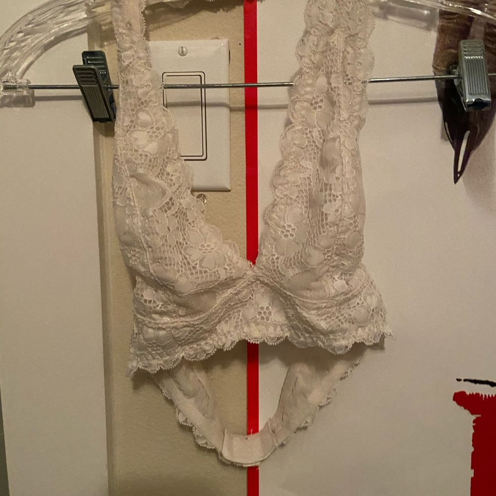white lace bralette